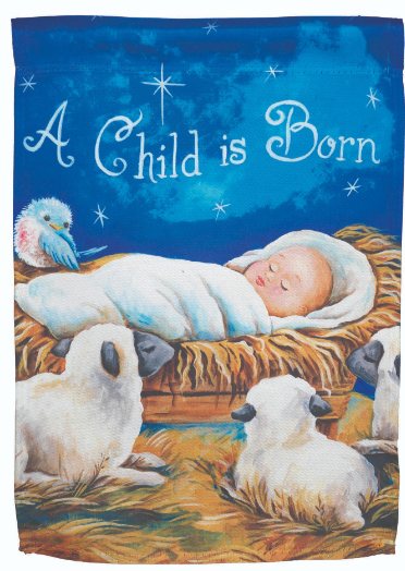 Dicksons Gifts DG FLAG-1075 Flag A Child Is Born Polyester 13 x 18