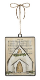 Raz Imports RZ 4421331x Music Sheet Church Rectangle Ornament 6in