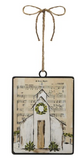 Raz Imports RZ 4421331x Music Sheet Church Rectangle Ornament 6in