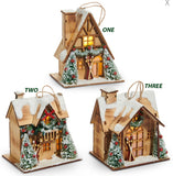 Raz Imports RZ 4512525x Lighted Lodge House Ornament 5in
