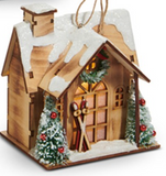 Raz Imports RZ 4512525x Lighted Lodge House Ornament 5in