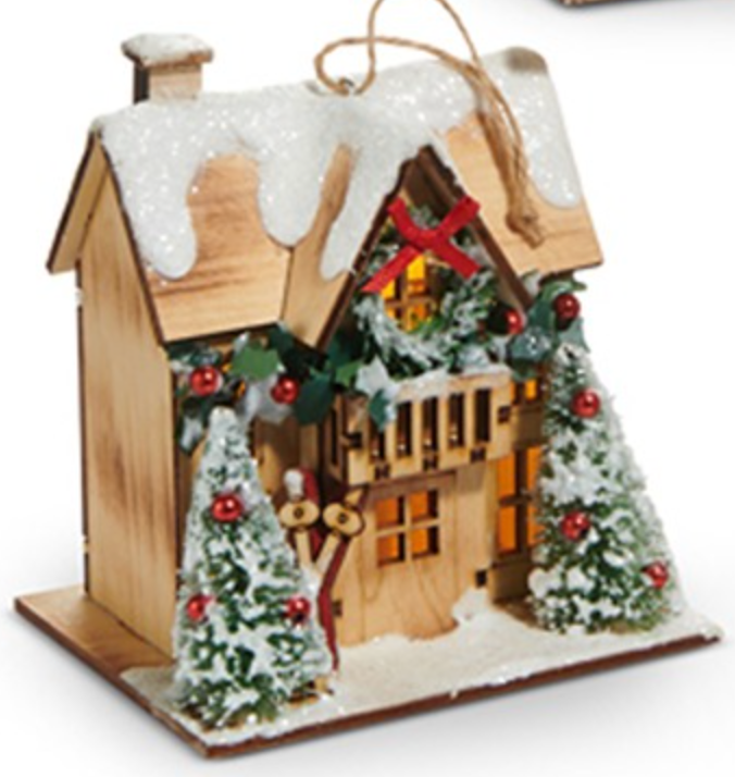 Raz Imports RZ 4512525x Lighted Lodge House Ornament 5in – Piper