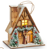 Raz Imports RZ 4512525x Lighted Lodge House Ornament 5in