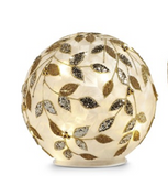 Raz Imports RZ 4422953x Lighted Champagne Leaf Balls 8in