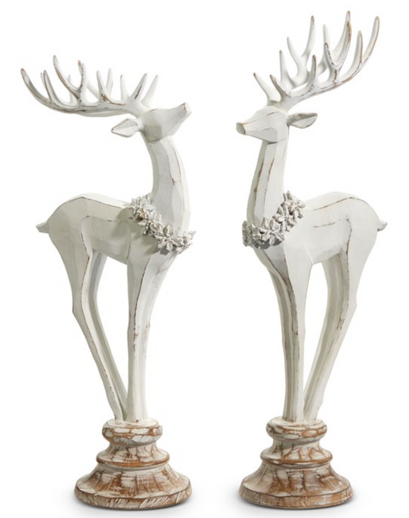 Raz Imports RZ 4412102x Distressed Reindeer on Stand - 2 Sizes