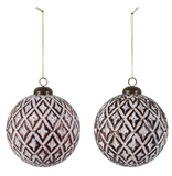 Park Hill Collection PHC H-061-3-944-062 White-Washed Diamond Ornament - 2 Styles