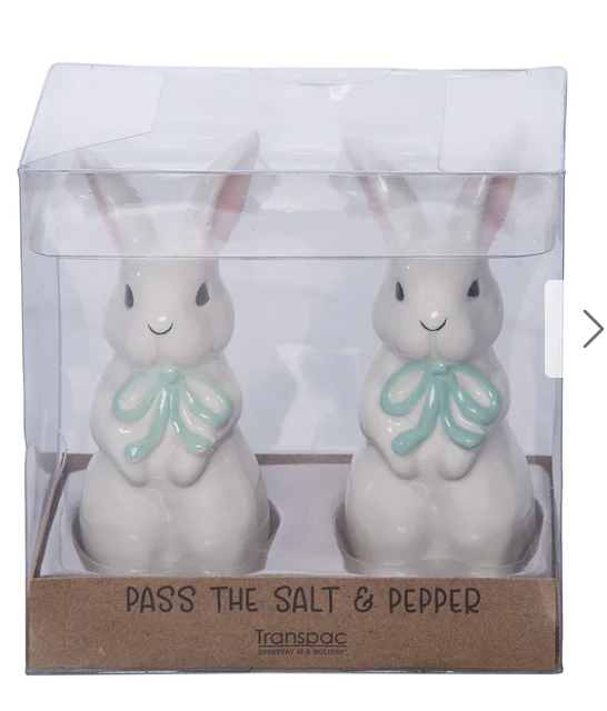 Transpac 26 TS03648 Ceramic Mint Julep Bunny Salt/Pepper – Piper