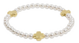 eNewton Design 26 BSC4PExx Signature Cross 4mm Pearl Bracelet - 2 Styles