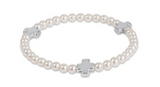 eNewton Design 26 BSC4PExx Signature Cross 4mm Pearl Bracelet - 2 Styles