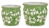 Raz Imports 26 4651059x Green Floral Planter - 2 Sizes