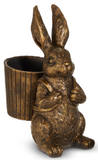 Raz Imports 26 4611350x Antique Gold Bunny with Basket - 2 Styles