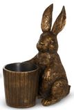 Raz Imports 26 4611350x Antique Gold Bunny with Basket - 2 Styles