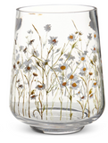 Raz Imports 26 4671275x Wild Daisy Pattern Glass Containers, 6.5in - 2 Sizes