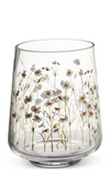 Raz Imports 26 4671275x Wild Daisy Pattern Glass Containers, 6.5in - 2 Sizes