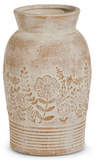 Raz Imports 26 4626637x Whitewash Floral Embossed Vase - 2 Sizes
