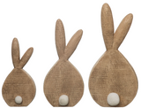 Transpac 26 TS01376x Resin Pom-Pom Tail Bunny - 3 Sizes