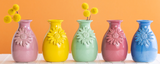 Transpac 26 TS03860x Ceramic Bright Bud Vase - 5 Colors