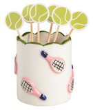 Mud Pie 26 40430041x Tennis Toothpick Caddy Set - 3 Styles