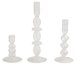 Mud Pie 26 40960109x Glass Dot Candlesticks - 3 Styles