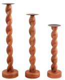 Mud Pie 26 40960116x Twisted Candlesticks - 3 Sizes