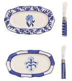 Mud Pie 26 42200223x Blue Floral Everything Plate Sets - 2 Styles