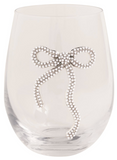 Mud Pie 26 44600138x Bow Beaded Wine Glasses - 2 Styles