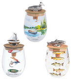 Mud Pie 26 44600145x Outdoor Retreat Wine Glass & Stopper - 3 Styles