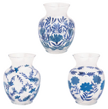 Mud Pie 26 47700483x Hand-painted Blue Glass Vase - 3 Styles