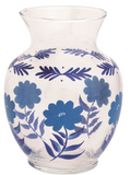 Mud Pie 26 47700483x Hand-painted Blue Glass Vase - 3 Styles