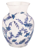 Mud Pie 26 47700483x Hand-painted Blue Glass Vase - 3 Styles