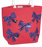 Mud Pie 26 82160085x Americana Sparkle Tote - 3 Styles