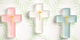 Mud Pie 26 40030574x Painted Resin Crosses - 3 Colors