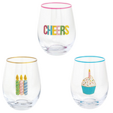 Mud Pie 26 44600140x Beaded Birthday Wine Glass - 3 Styles