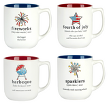 Certified Intl 26 31496 Stars & Stripes Words Mugs 18oz - 4 Styles
