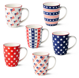 Certified Intl 26 44515 Stars & Stripes Pad Print Mugs - 6 Styles