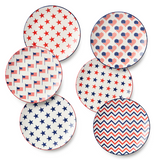 Certified Intl 26 44514 Stars & Stripes Pad Print Salad Plate - 6 Styles