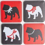 KEVA 26 CBxx-C Leather Coasters, 3.5in Set of 4 - 5 Styles