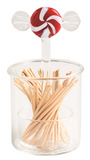 Mud Pie 26 40430054x Glass Toothpick Caddy Set - 3 Styles