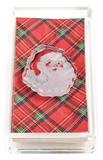 Mud Pie 26 40900121x Tartan Guest Towel & Acrylic Caddy Set - 2 Styles
