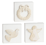 Mud Pie 26 43400283x Christmas Canvas Plaque - 3 Styles