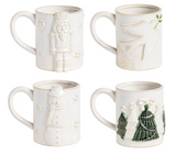 Mud Pie 26 43500305x White Xmas Icon Mug 17oz - 4 Styles
