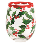 Mud Pie 26 44600159x Christmas Painted Wine Glass 16oz - 3 Styles