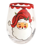 Mud Pie 26 44600159x Christmas Painted Wine Glass 16oz - 3 Styles