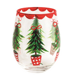 Mud Pie 26 44600159x Christmas Painted Wine Glass 16oz - 3 Styles