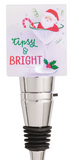 Mud Pie 26 48600273x Holiday Plaque Bottle Stopper - 4 Styles