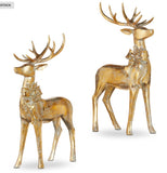 Raz Imports 26 4111101x 16.75" Aged Gold Deer with Bow - 2 Styles