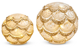 Raz Imports 26 4533309x 8" Lighted White and Gold Pearl Orb - 2 Sizes