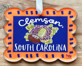 Happy by Rachel 26 ORN-ACR-xx Acrylic Scallop Stadium Ornament - 4 Schools