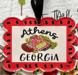 Happy by Rachel 26 ORN-ACR-xx Acrylic Scallop Stadium Ornament - 4 Schools