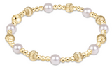 eNewton Design 26 BDIGSING5PE Dignity Sincerity Gold Bracelet - Pearl - 3 Sizes